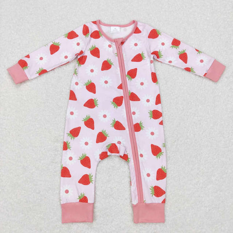 LR0795 Strawberry Pink Baby Zip Sleeper