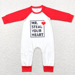 LR0797 MR STEAL YOUR HEART Red Baby Romper Boy