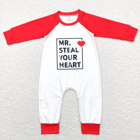 LR0797 MR STEAL YOUR HEART Red Baby Romper Boy
