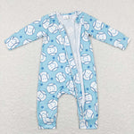 LR0824 Baseball Star Blue Baby Zip Sleeper Boy