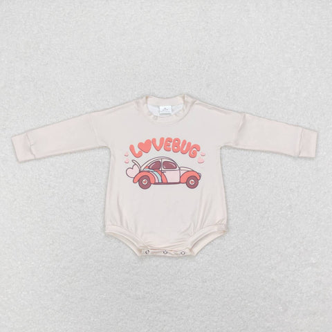 LR0833 Valentine's Day LOVEBUG Car Baby Bubble Romper