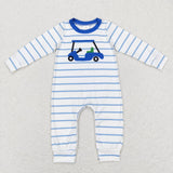 LR0848 Golf Car Stripe Baby Boy Romper