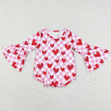 LR0865 Valentine's Day Love Pink Baby Girl Ruffle Romper