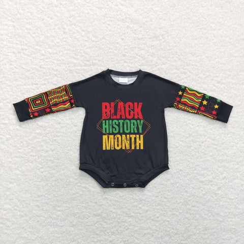 LR0900 Black History Month Baby Girl Bubble Romper