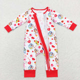 LR0908 Valentine's Day Cartoon Love Baby Zip Sleeper Romper