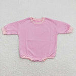 LR0915 Pink Sweater Baby Bubble Romper