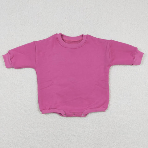 LR0919 Dark Pink Sweater Baby Bubble Romper