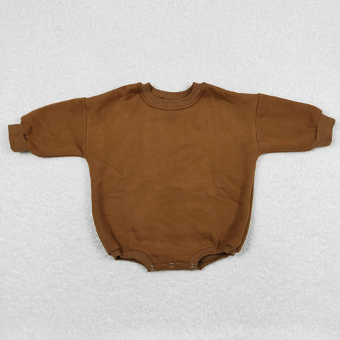 LR0922 Brown Sweater Baby Bubble Romper
