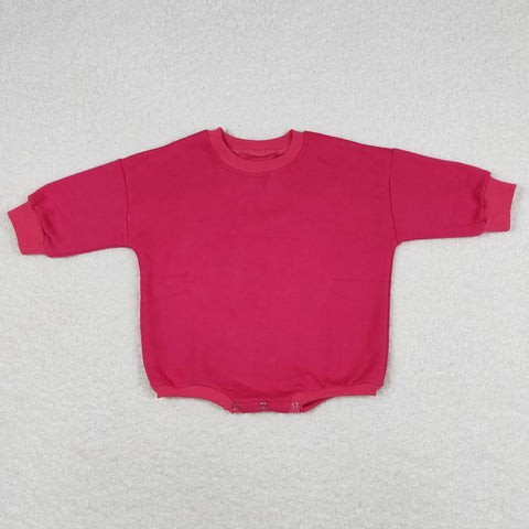 LR0923 Hot Pink Sweater Baby Bubble Romper