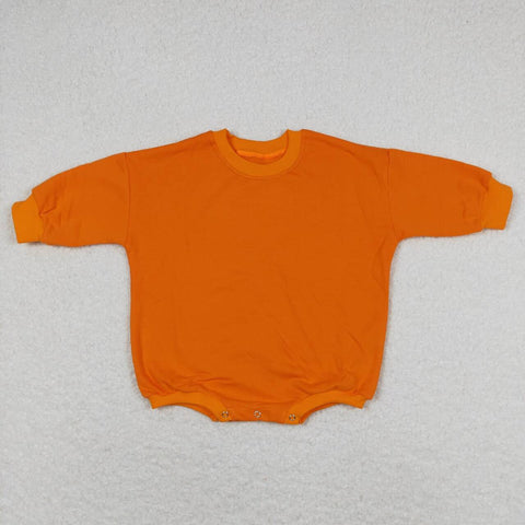 LR0927 Orange Sweater Baby Bubble Romper