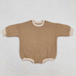 LR0934 Khaki Sweater Baby Bubble Romper