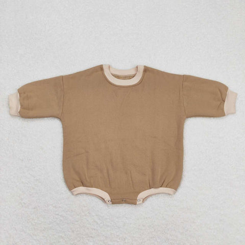 LR0934 Khaki Sweater Baby Bubble Romper