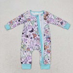 LR0969 Cartoon Monster Academy Baby Zip Romper Sleepers