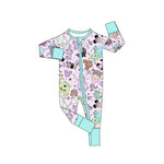 LR0969 Cartoon Monster Academy Baby Zip Romper Sleepers