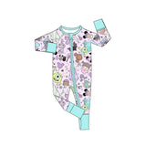 LR0969 Cartoon Monster Academy Baby Zip Romper Sleepers