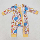 LR0971 Cartoon Honey Bear Baby Zip Romper Sleepers