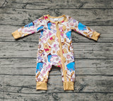 LR0971 Cartoon Honey Bear Baby Zip Romper Sleepers