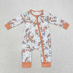 LR0980 Rainbow Ghost Baby Zip Romper Sleepers