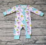 LR0988 Cartoon Monster University Mint Baby Zip Romper Sleepers