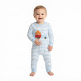 LR1023 Embroidery Pumpkin Car Baby Boys Romper