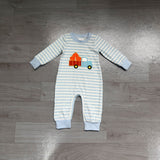 Preorder Samples LR1023 Embroidery Pumpkin Car Baby Boys Romper