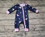 LR1036 Mallard Pink Baby Zip Romper Sleepers