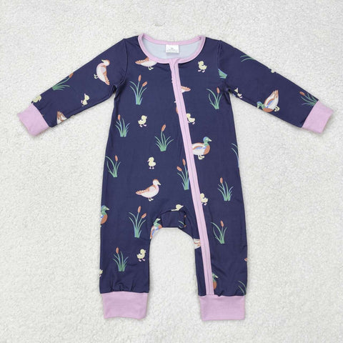 LR1036 Mallard Pink Baby Zip Romper Sleepers