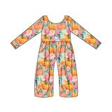 Preorder LR1060 Pumpkin Flower Pink Girl's Jumpsuit