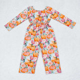 LR1060 Pumpkin Flower Pink Girl's Jumpsuit