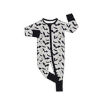 LR1096 Halloween Bat Black Baby Zip Romper Sleepers