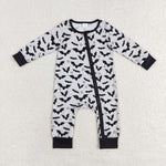 LR1096 Halloween Bat Black Baby Zip Romper Sleepers