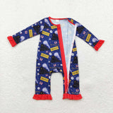 LR1132 Bamboo The Polar Express Believe Baby Zip Romper Sleepers Girl