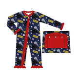 LR1132 Bamboo The Polar Express Believe Baby Zip Romper Sleepers Girl