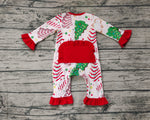 LR1149 Bamboo Christmas Trees Cake Red Baby Zip Romper Sleepers Girl