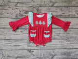 LR1161 Christmas Trees Green Blue Baby Girls Romper
