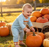 LR1189 Fall Pumpkin Patch Baby Boy Romper