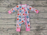 LR1210 Christmas Trees Pink Baby Zip Romper Sleepers