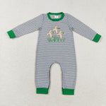 LR1217 Embroidery Mallard Green Baby Boy Romper