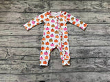 LR1219 Pumpkin Orange Baby Zip Romper Sleepers