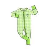 LR1251 Bamboo Christmas Green Animal Baby Zip Romper Sleepers