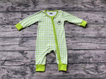 LR1251 Bamboo Christmas Green Animal Baby Zip Romper Sleepers