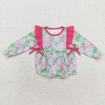 LR1295 Flower Garden Hot Pink Baby Girl Bubble Romper