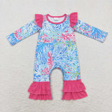 LR1327 Flower Garden Pink Baby Girl Romper