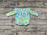LR1353 Flower Garden Mint Baby Girl Bubble Romper