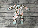 LR1387 Bamboo Hunting Mallard Dog Baby Zip Romper Sleepers