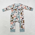 LR1387 Bamboo Hunting Mallard Dog Baby Zip Romper Sleepers