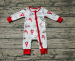 LR1399 Bamboo Christmas Crawfish Red Baby Zip Romper Sleepers