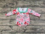 LR1413 Coquette Bows Green Cute Baby Girl Bubble Romper