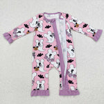 LR1424 Halloween BOO Cartoon Mouse Ghost Baby Zip Romper Sleepers