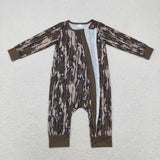 LR1452 Bamboo Hunting Camo Baby Zip Romper Sleepers